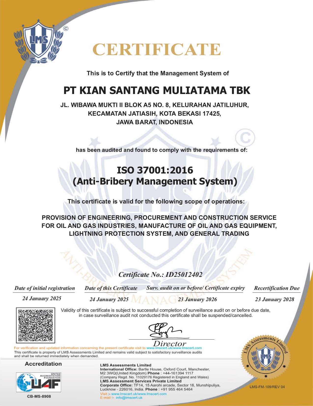 ISO 37001 Anti-Bribery Management System