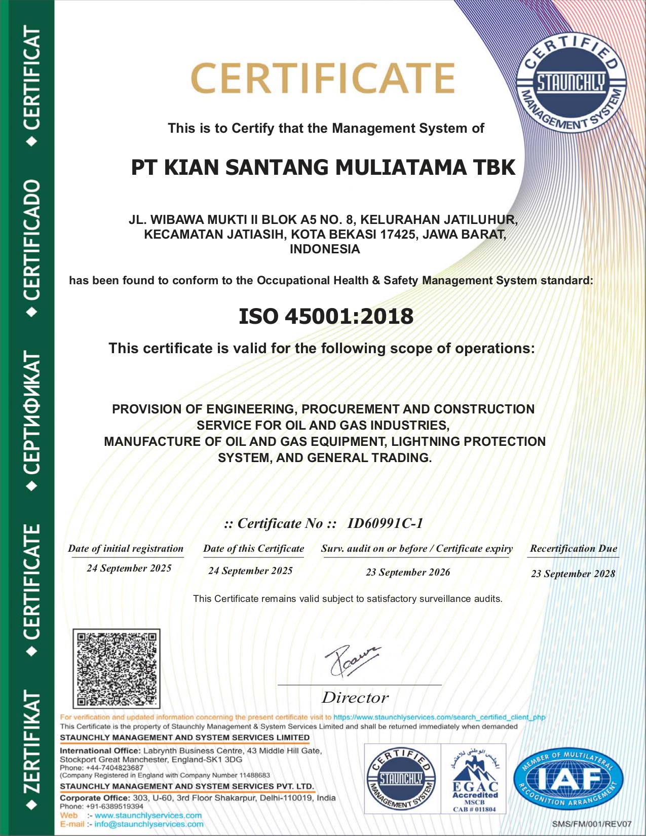 ISO 45001 Occupational Health & Safety Management System
